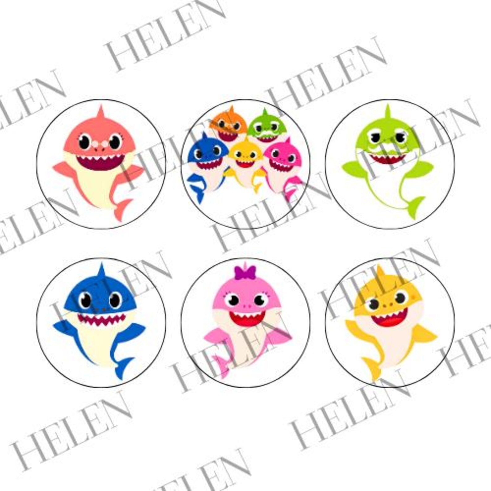 Baby Shark Edible Toppers, Oreo Toppers for Cookies Pre-Cut Edible Images Kids Birthday Party Decorations Treats Cake Decor Baby Shark Party