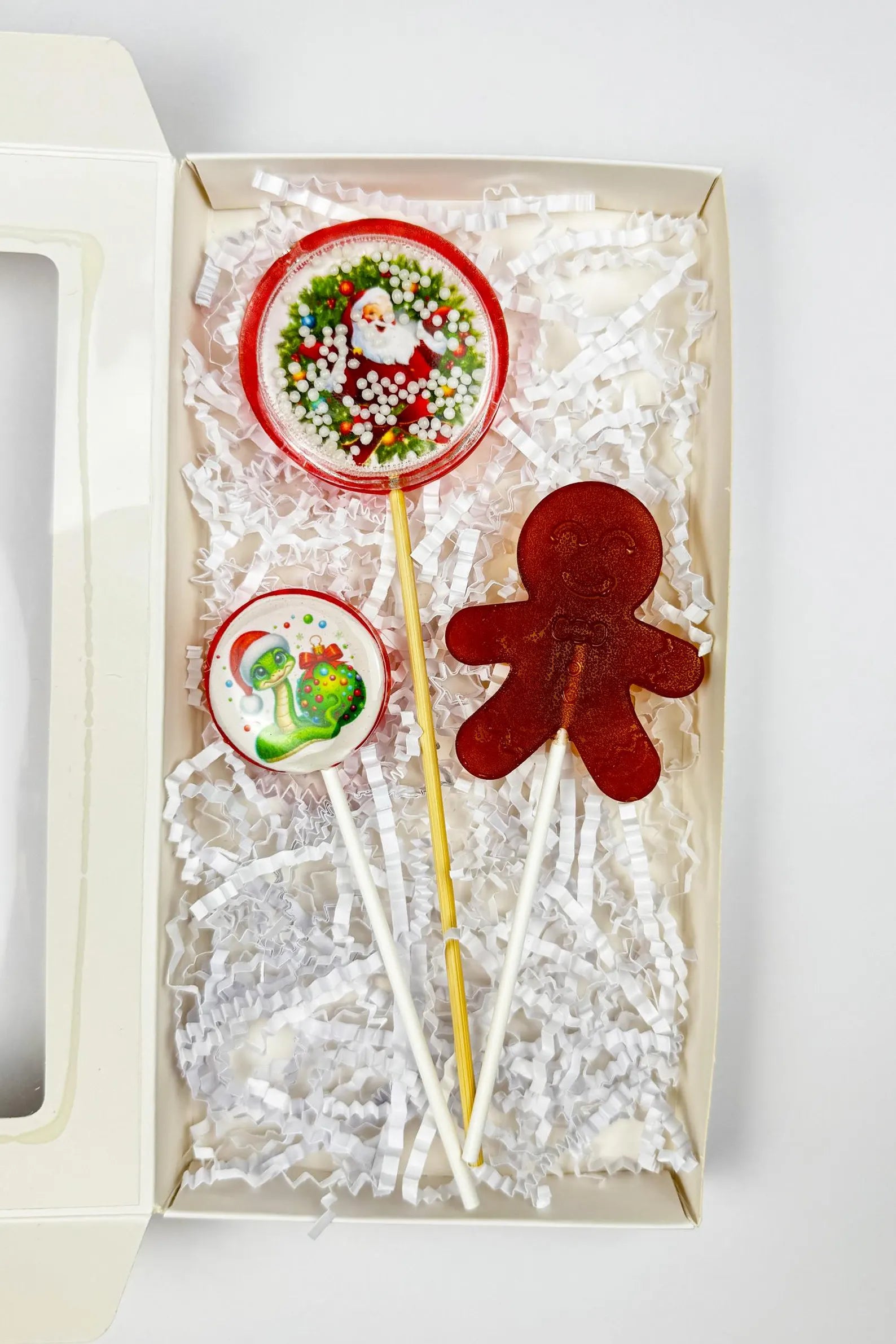 Sweet Gift Set for Christmas. Sweet Gift Set for New Year. Shaker Lollipop / Gingerbread Man / Round Lollipop. Gift Box. New Year Gift.