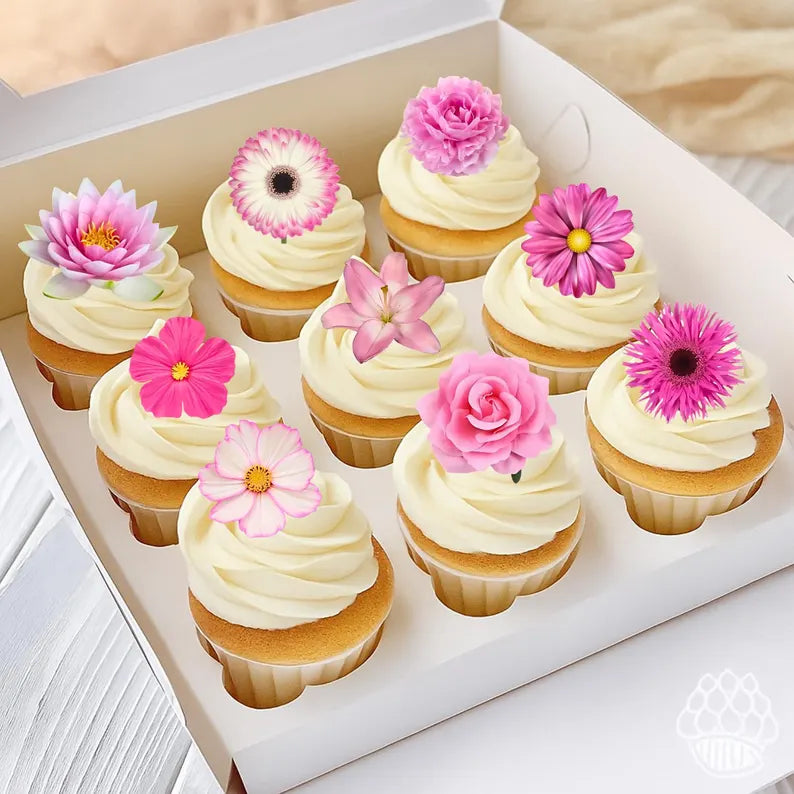 Edible Flower Cupcake Toppers