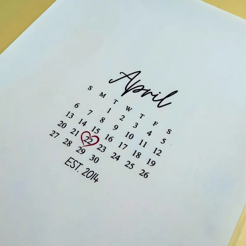 Custom Edible Calendar Cake Topper