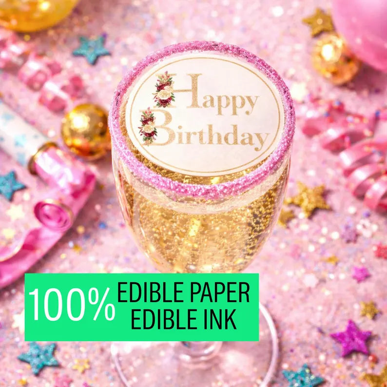Birthday Edible Drink Toppers