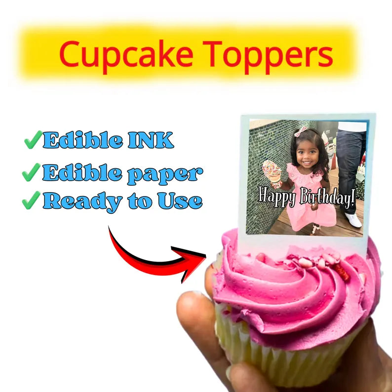 Custom Edible Photo Cupcake Toppers,