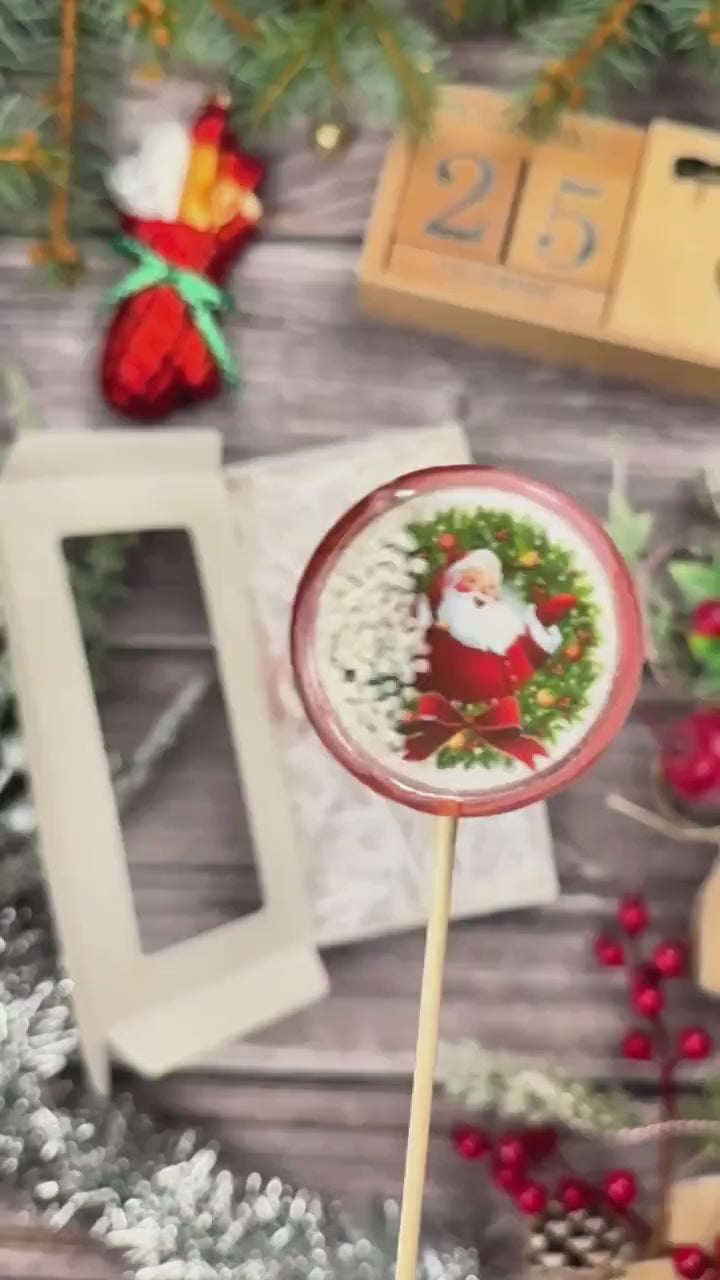 Sweet Gift Set for Christmas. Sweet Gift Set for New Year. Shaker Lollipop / Gingerbread Man / Round Lollipop. Gift Box. New Year Gift.